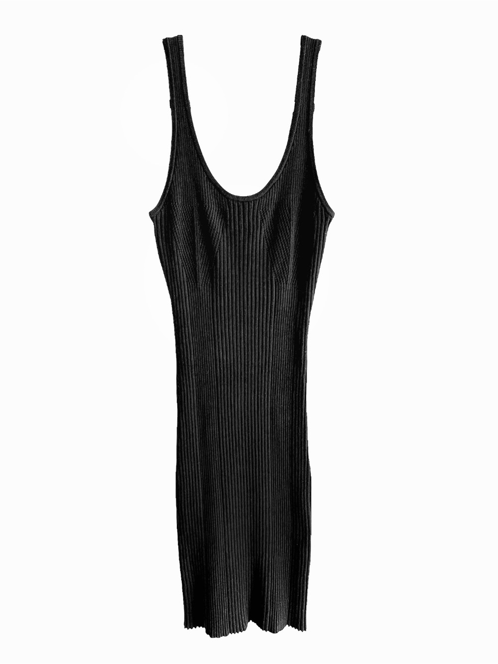 Elegant Knit Bodycon Black Dress